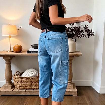 ⏳Limited-time 50% off⏰Women's Casual Stretchy Cropped Denim Pants👖