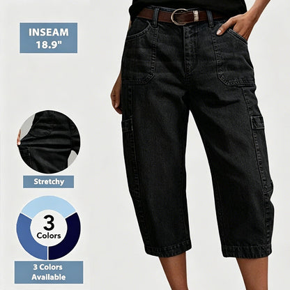 ⏳Limited-time 50% off⏰Women's Casual Stretchy Cropped Denim Pants👖