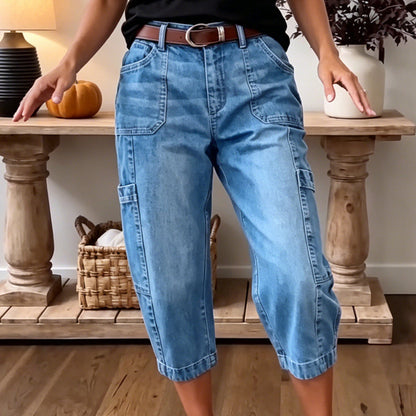 ⏳Limited-time 50% off⏰Women's Casual Stretchy Cropped Denim Pants👖
