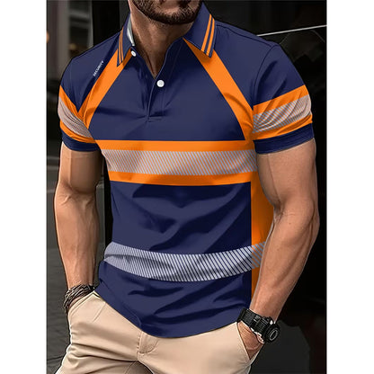 🎁2026 New Arrivals 50% OFF💥Men's High Visibility Reflective Short Sleeve Shirt – Neon Blocks & Athletic Fit Cut ⏰