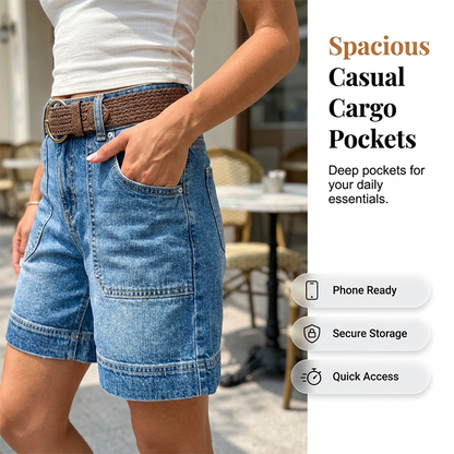 🏙️ Versatile Bermuda Denim Shorts — Style with Roll Necks, Blouses or Camisoles for Summer