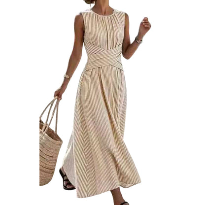 🎁New Arrivals 50% OFF💥Women Casual Striped Maxi Dress Sleeveless🎀👗