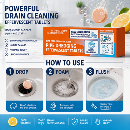 🔥 BUY 2 GET 1 FREE! 🚿 Fast-Acting Drain Cleaner Powder ✨ Clears Clogs, Removes Odors & Keeps Drains Fresh