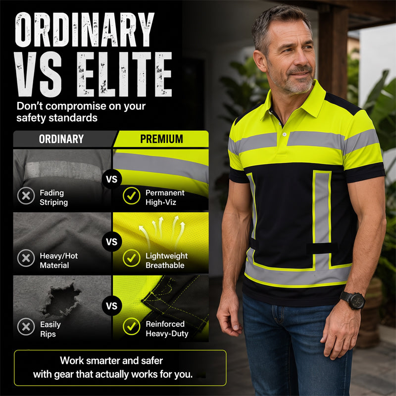 🔥 Limited-Time Special Offer! 🦺 Men's High Visibility Round-Neck Top ✨ Lightweight Comfort, Enhanced Visibility & Perfect for Work & Outdoor Activities