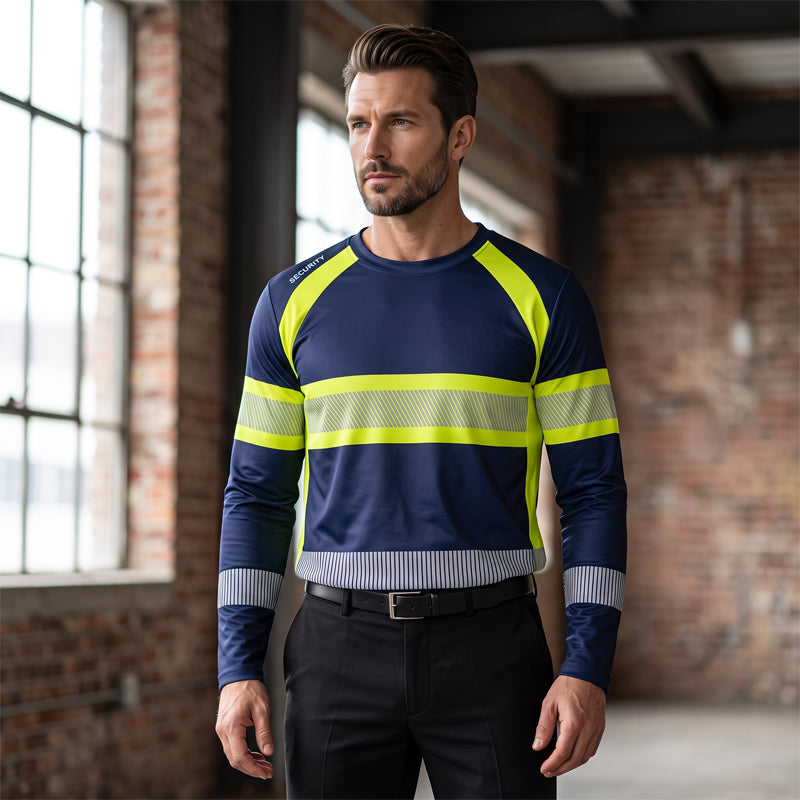 🔥 Limited-Time Special Offer! 🦺 Men's High Visibility Round-Neck Top ✨ Lightweight Comfort, Enhanced Visibility & Perfect for Work & Outdoor Activities