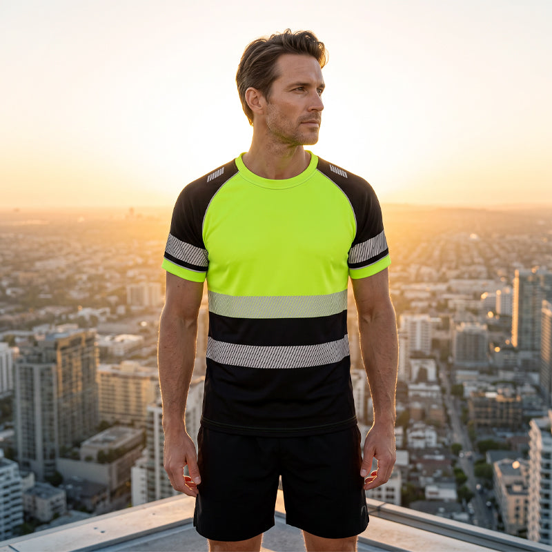 🔥 Limited-Time Special Offer! 🦺 Men's High Visibility Round-Neck Top ✨ Lightweight Comfort, Enhanced Visibility & Perfect for Work & Outdoor Activities