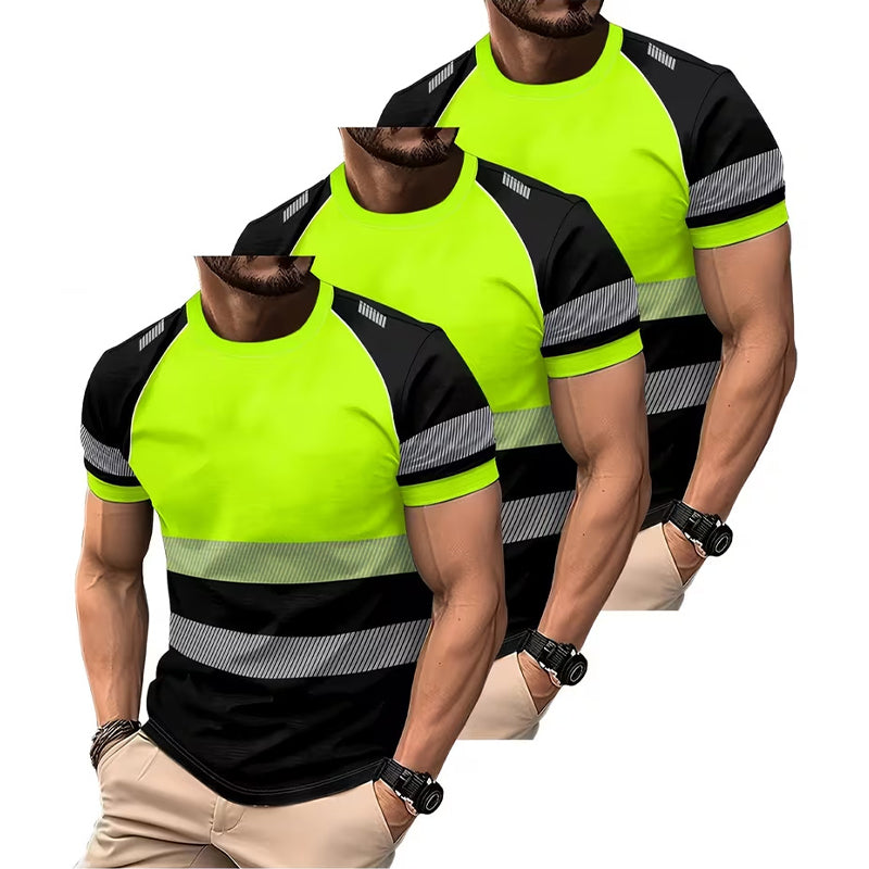 🔥 Limited-Time Special Offer! 🦺 Men's High Visibility Round-Neck Top ✨ Lightweight Comfort, Enhanced Visibility & Perfect for Work & Outdoor Activities