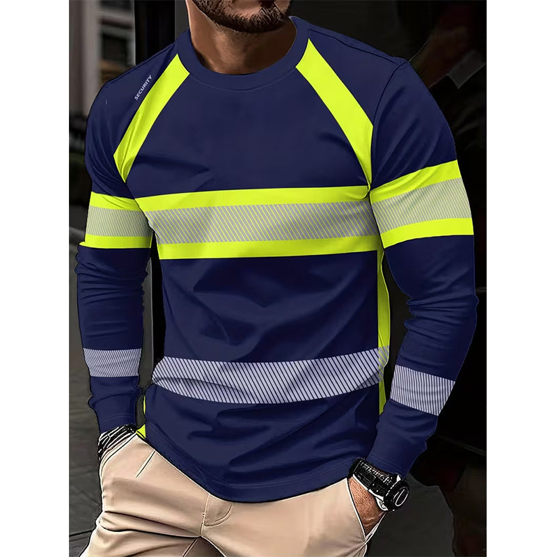 🔥 Limited-Time Special Offer! 🦺 Men's High Visibility Round-Neck Top ✨ Lightweight Comfort, Enhanced Visibility & Perfect for Work & Outdoor Activities