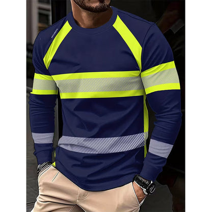 🔥 Limited-Time Special Offer! 🦺 Men's High Visibility Round-Neck Top ✨ Lightweight Comfort, Enhanced Visibility & Perfect for Work & Outdoor Activities