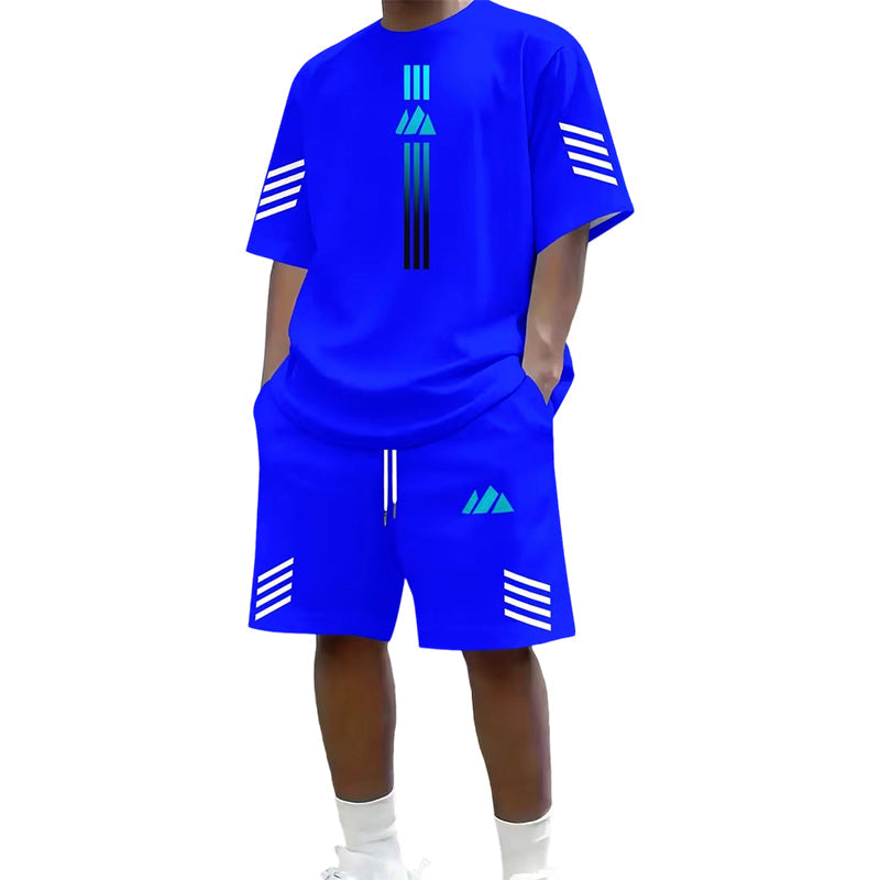 👕 50% OFF NOW! ☀️ Men’s Gradient T-Shirt & Shorts Set – Cool Drips, Zero Fuss 🩳