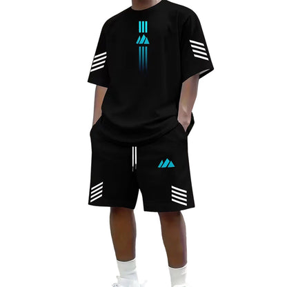 👕 50% OFF NOW! ☀️ Men’s Gradient T-Shirt & Shorts Set – Cool Drips, Zero Fuss 🩳