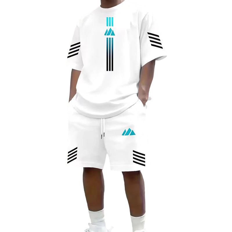👕 50% OFF NOW! ☀️ Men’s Gradient T-Shirt & Shorts Set – Cool Drips, Zero Fuss 🩳