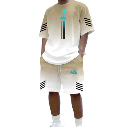 👕 50% OFF NOW! ☀️ Men’s Gradient T-Shirt & Shorts Set – Cool Drips, Zero Fuss 🩳