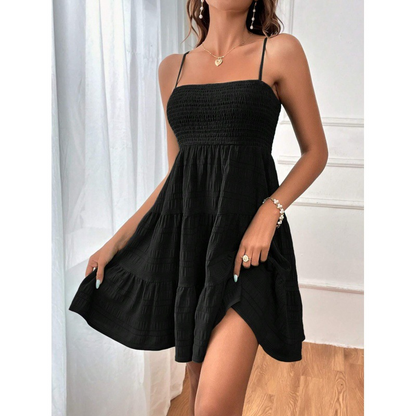 🎁2026 New Arrivals 50% OFF💥Women’s Smocked Tiered Mini Dress – Adjustable Straps, Stretch Bust & Breezy A-Line Fit ✨