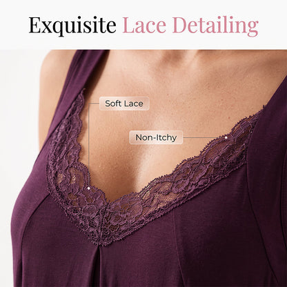 🎁2026 New Arrivals 50% OFF💥Women's Lace V-Neck Nightdress Loose Modal Slip Sleepwear