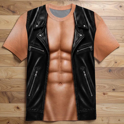 📢📢 50% Off!! ⏰Men's Funny Fake Muscle Print T-Shirt