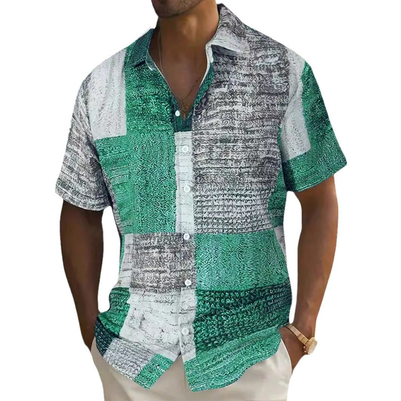 👔 2026 Sale — Over 21 900 Sold!🎨 Men's Contrast Color Pattern Shirt