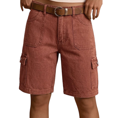 Women’s Loose Fit Denim Cargo Shorts