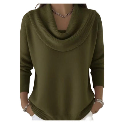 👚New Arrivals - Sequin Cowl Neck Pullover – Soft Ribbed Cuffs & Elegant Drape for Any Occasion 🌿