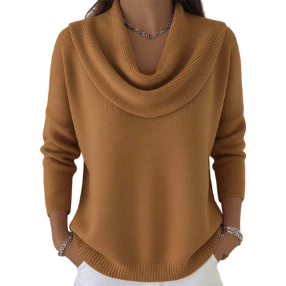 👚New Arrivals - Sequin Cowl Neck Pullover – Soft Ribbed Cuffs & Elegant Drape for Any Occasion 🌿