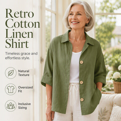 🌸Hot Sale 50% OFF💖Women's Retro Loose-Fit Button-Down Shirt