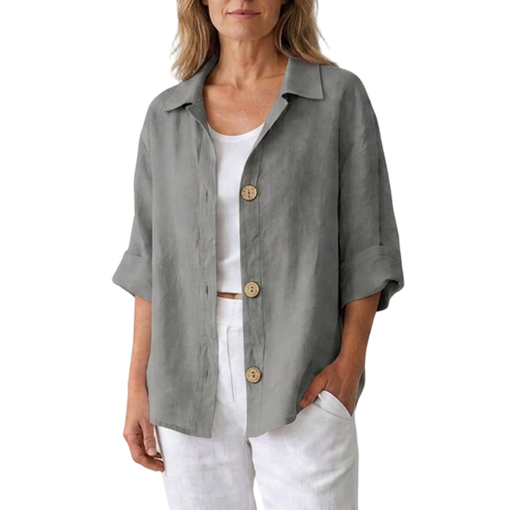 🌸Hot Sale 50% OFF💖Women's Retro Loose-Fit Button-Down Shirt