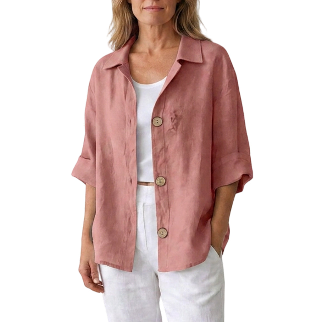 🌸Hot Sale 50% OFF💖Women's Retro Loose-Fit Button-Down Shirt