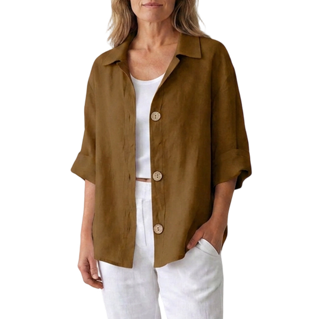 🌸Hot Sale 50% OFF💖Women's Retro Loose-Fit Button-Down Shirt