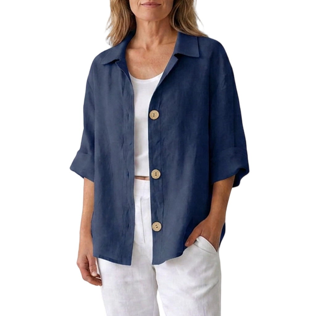 🌸Hot Sale 50% OFF💖Women's Retro Loose-Fit Button-Down Shirt