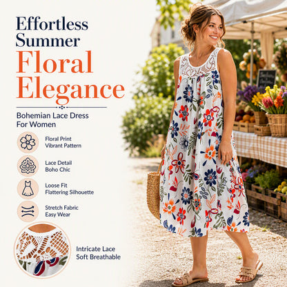 Women's Summer Sleeveless Floral Print Dress