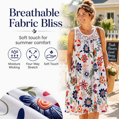 Women's Summer Sleeveless Floral Print Dress