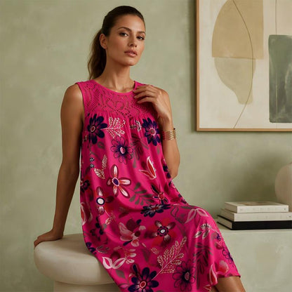 Women's Summer Sleeveless Floral Print Dress
