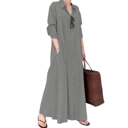 Women's Elegant Maxi Shirt Dress