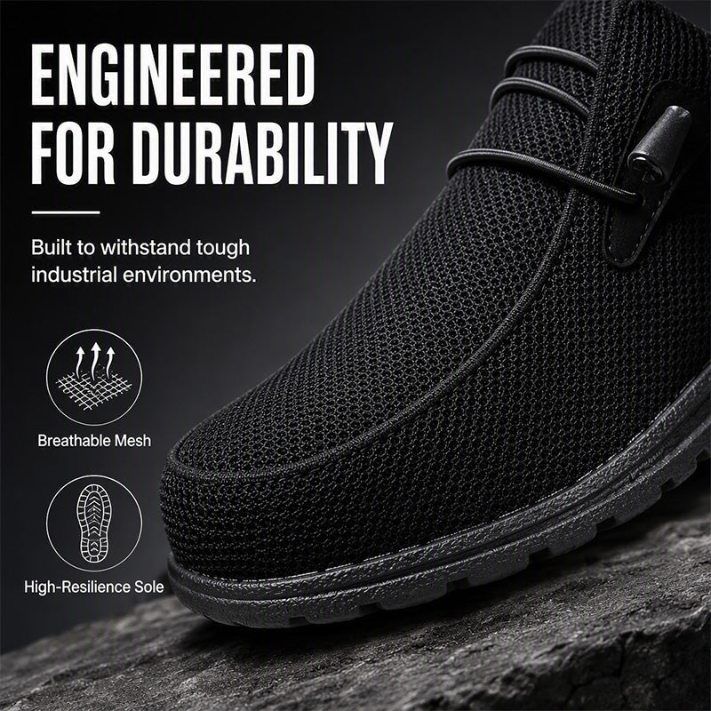 🥾 50% OFF NOW! 🛡️ Slip-On Steel Toe Safety Loafers – Ultralight 0.7lb, ASTM Certified & Casual Comfort 💪