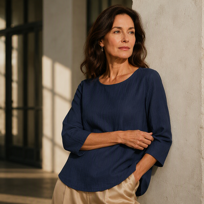 ✨🛍️Fresh Drop - Classic 3/4 Sleeve Tee – Soft Cotton Feel & Versatile Styling for Work or Weekend