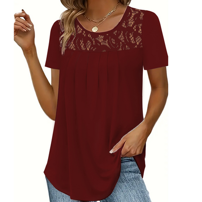 Elegant Lace Neck Tee