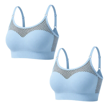 🔥 2026 Fresh Drops | Flat 50% OFF Today! 💸💖Women's Hollow Mesh Push Up Sports Bra