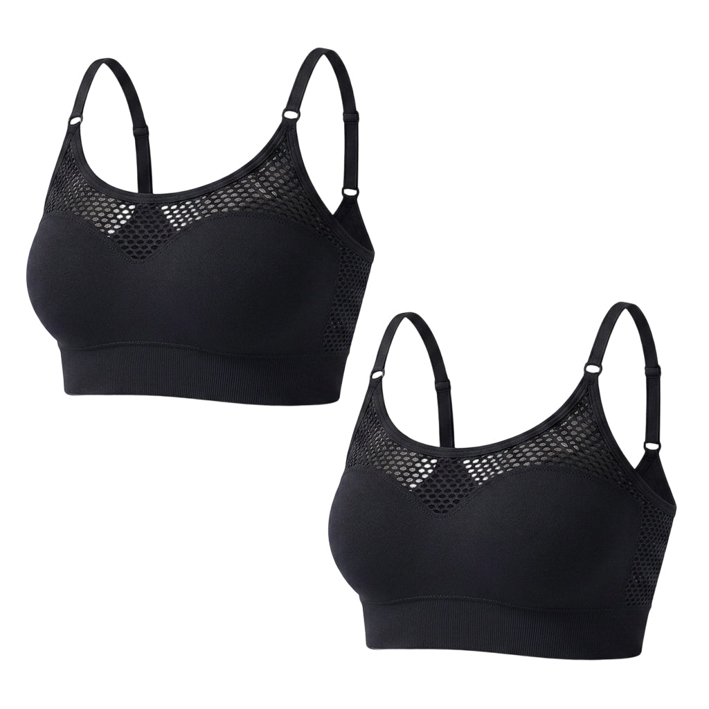 🔥 2026 Fresh Drops | Flat 50% OFF Today! 💸💖Women's Hollow Mesh Push Up Sports Bra