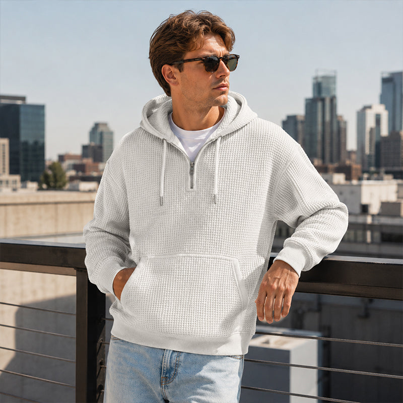 ⏰️LIMITED-TIME 50% OFF! ✨Men's Knit Quarter-Zip Hoodie Sweatshirt
