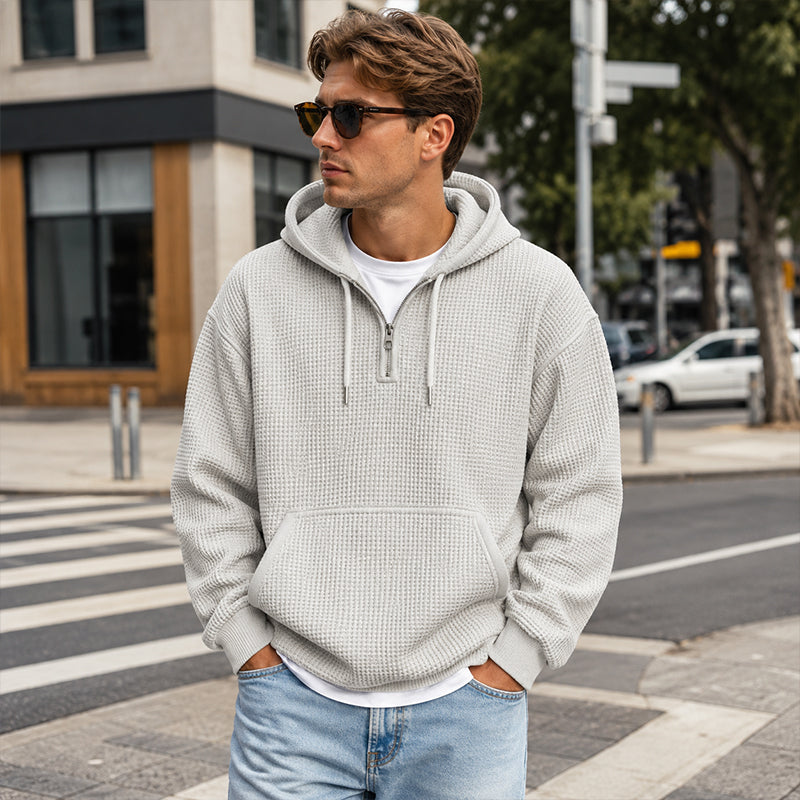 ⏰️LIMITED-TIME 50% OFF! ✨Men's Knit Quarter-Zip Hoodie Sweatshirt