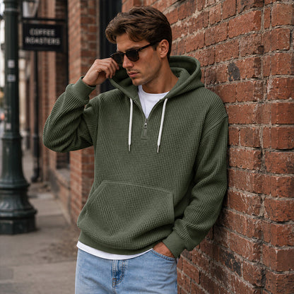 ⏰️LIMITED-TIME 50% OFF! ✨Men's Knit Quarter-Zip Hoodie Sweatshirt