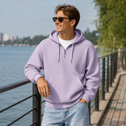 ⏰️LIMITED-TIME 50% OFF! ✨Men's Knit Quarter-Zip Hoodie Sweatshirt