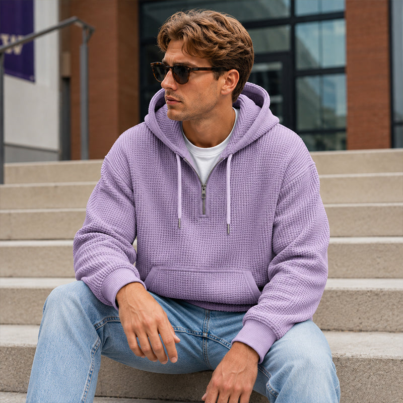 ⏰️LIMITED-TIME 50% OFF! ✨Men's Knit Quarter-Zip Hoodie Sweatshirt