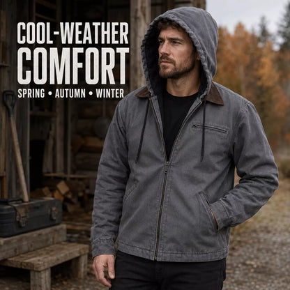 ⏳LAST DAY SALE 60% OFF !!📢Men’s Plush-Lined Hooded Work Jacket