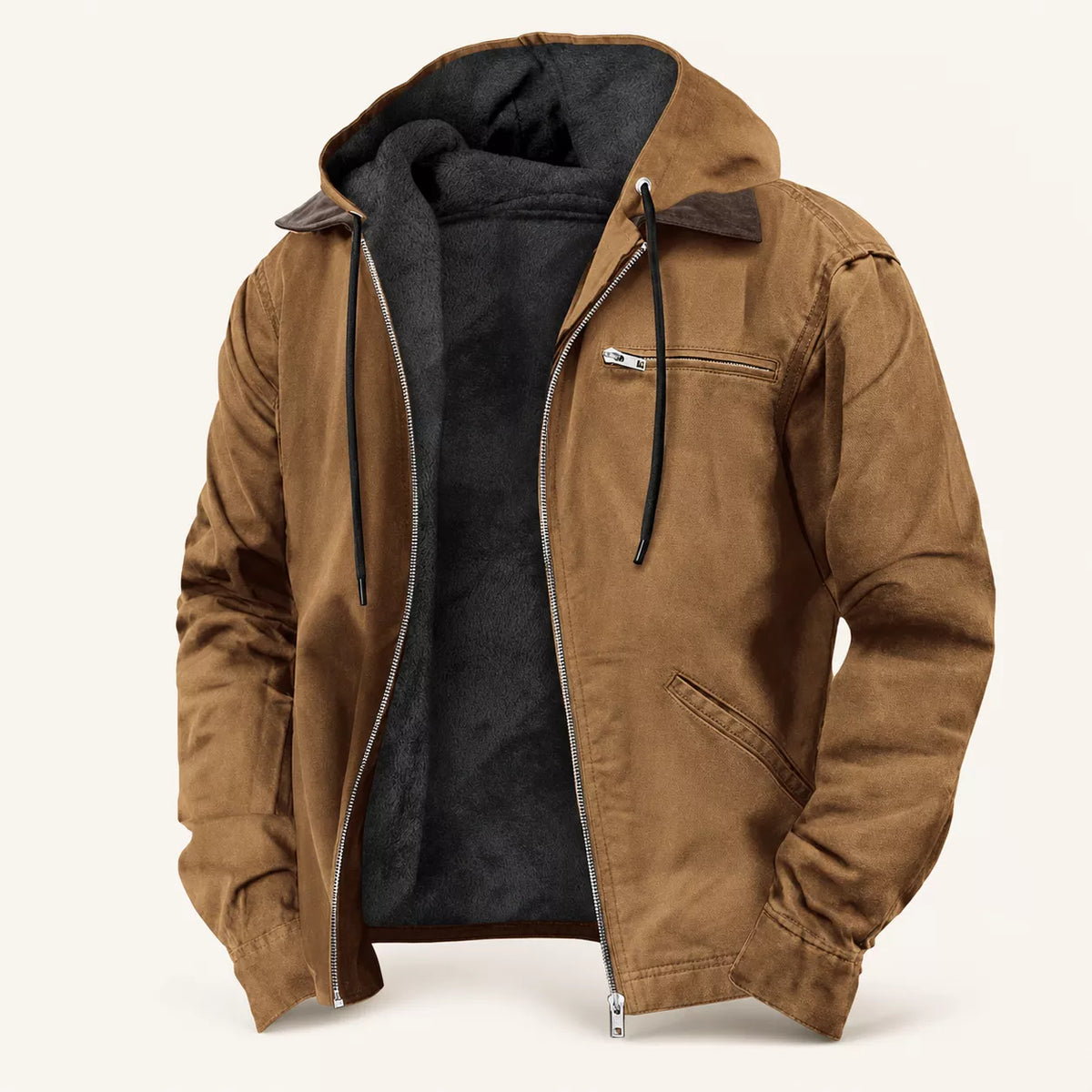 ⏳LAST DAY SALE 60% OFF !!📢Men’s Plush-Lined Hooded Work Jacket