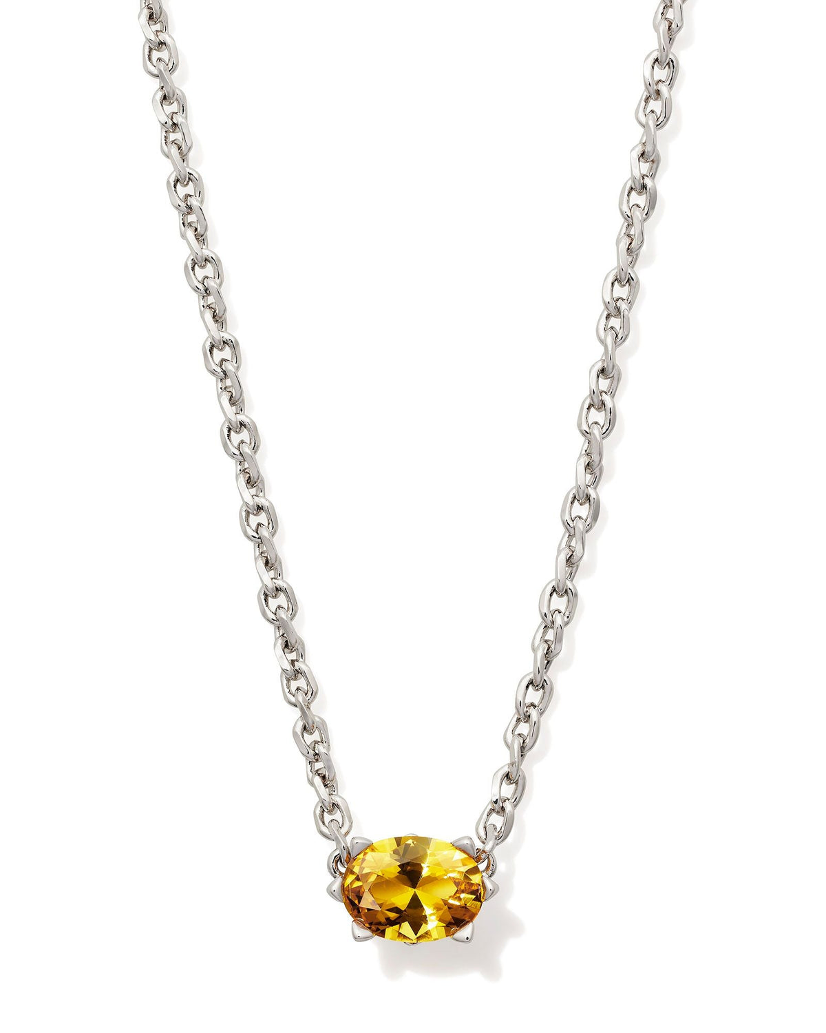 KS CAILIN CRYSTAL PENDANT NECKLACE SILVER