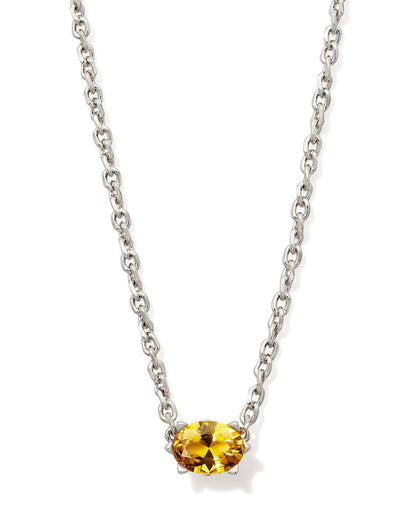 KS CAILIN CRYSTAL PENDANT NECKLACE SILVER