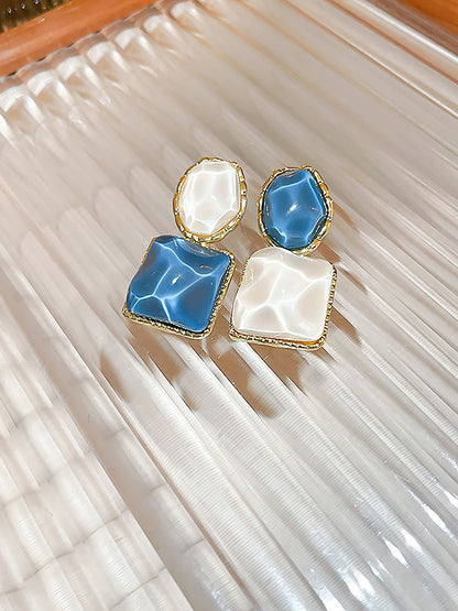 Irregular Square Oval Drops Sparkling Water Pattern Wedding Prom & Romantic Date Nights Earrings