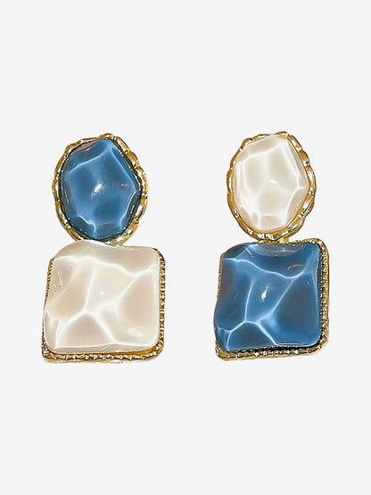 Irregular Square Oval Drops Sparkling Water Pattern Wedding Prom & Romantic Date Nights Earrings