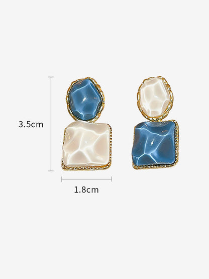 Irregular Square Oval Drops Sparkling Water Pattern Wedding Prom & Romantic Date Nights Earrings